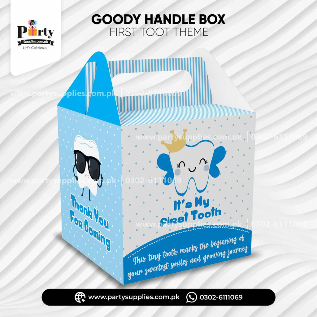 First tooth boy party Favor / Goody Boxes 