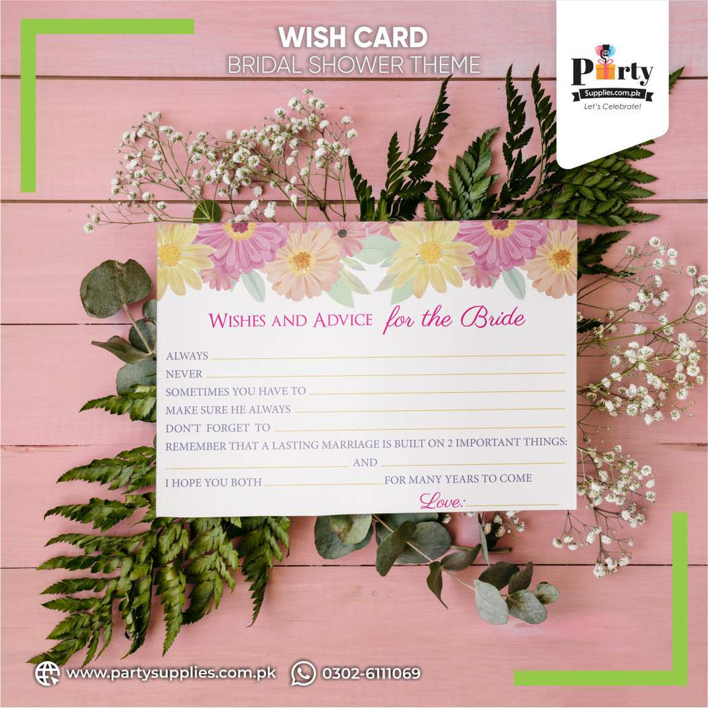 Bridal Shower Wish Cards for Decoration 