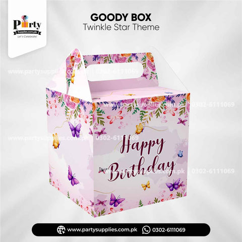 Butterfly theme customized favor goody boxes for birthday party decoration