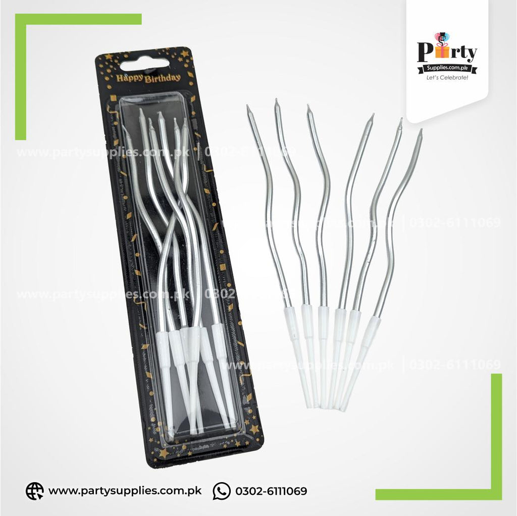 Silver Color spiral candles for decoration
