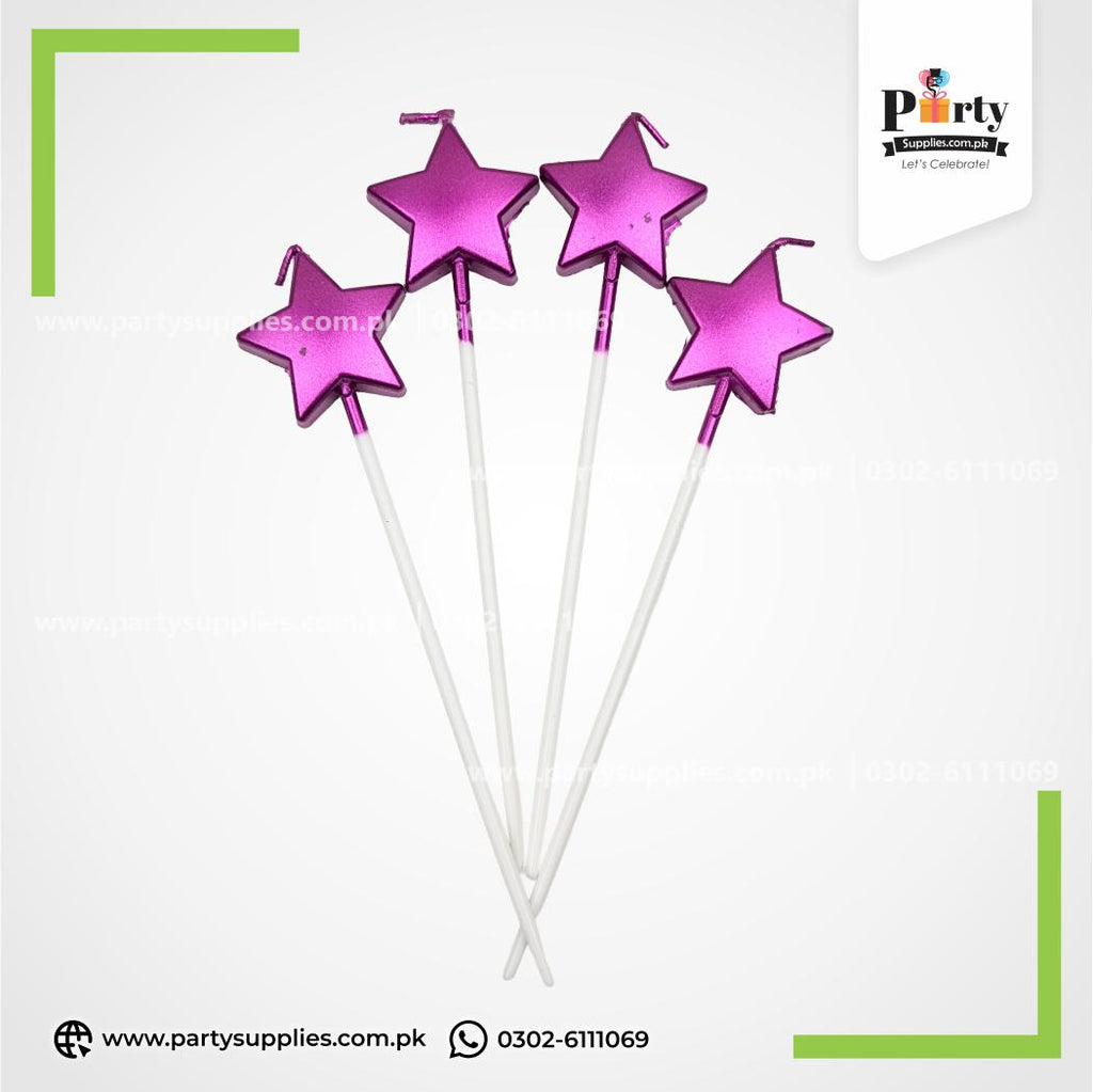 Shocking pink color star shape candles