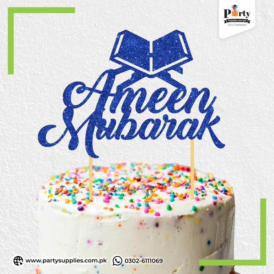 Ameen Mubarak Cake Toppers for Cake Decoration in Glitter 