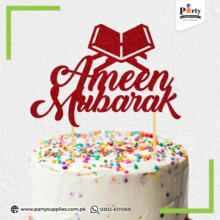Ameen Mubarak Glitter Cake Topper