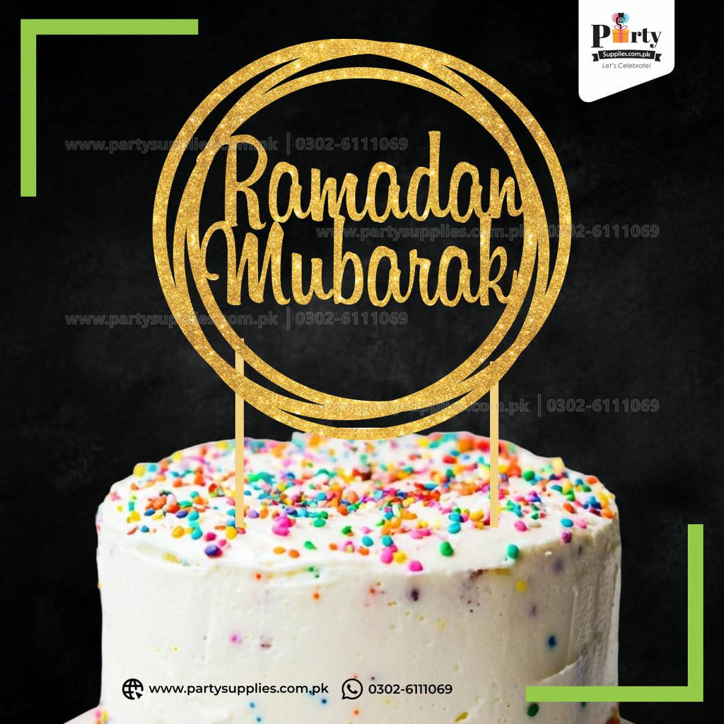 Ramadan Mubarak Glitter Cake Topper