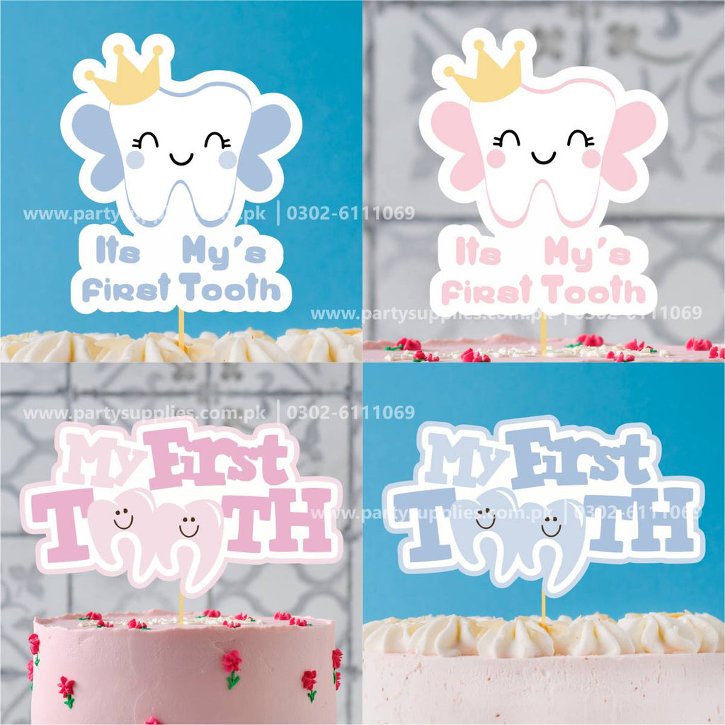 First tooth card cake topper for cake decoration