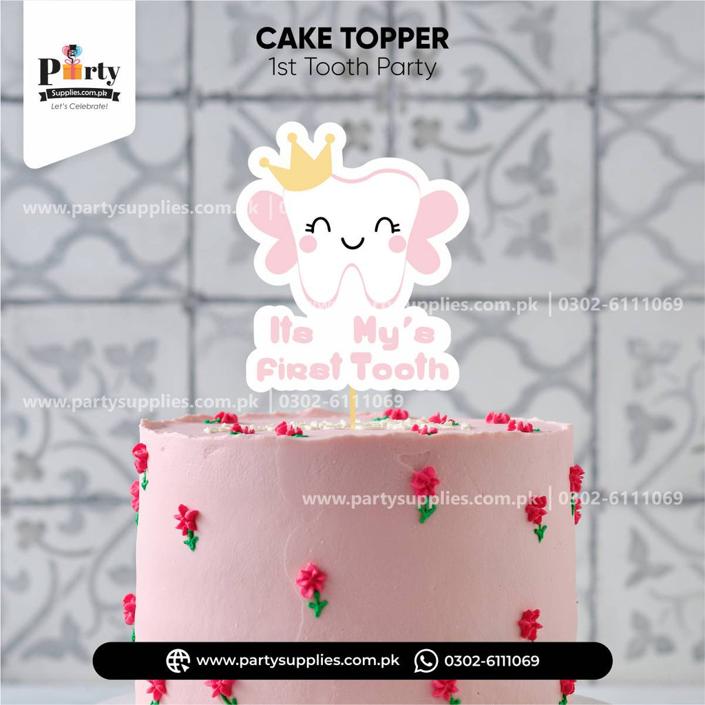 First tooth card cake topper for cake decoration
