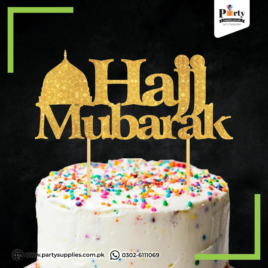 Hajj Mubarak Glitter Cake Topper