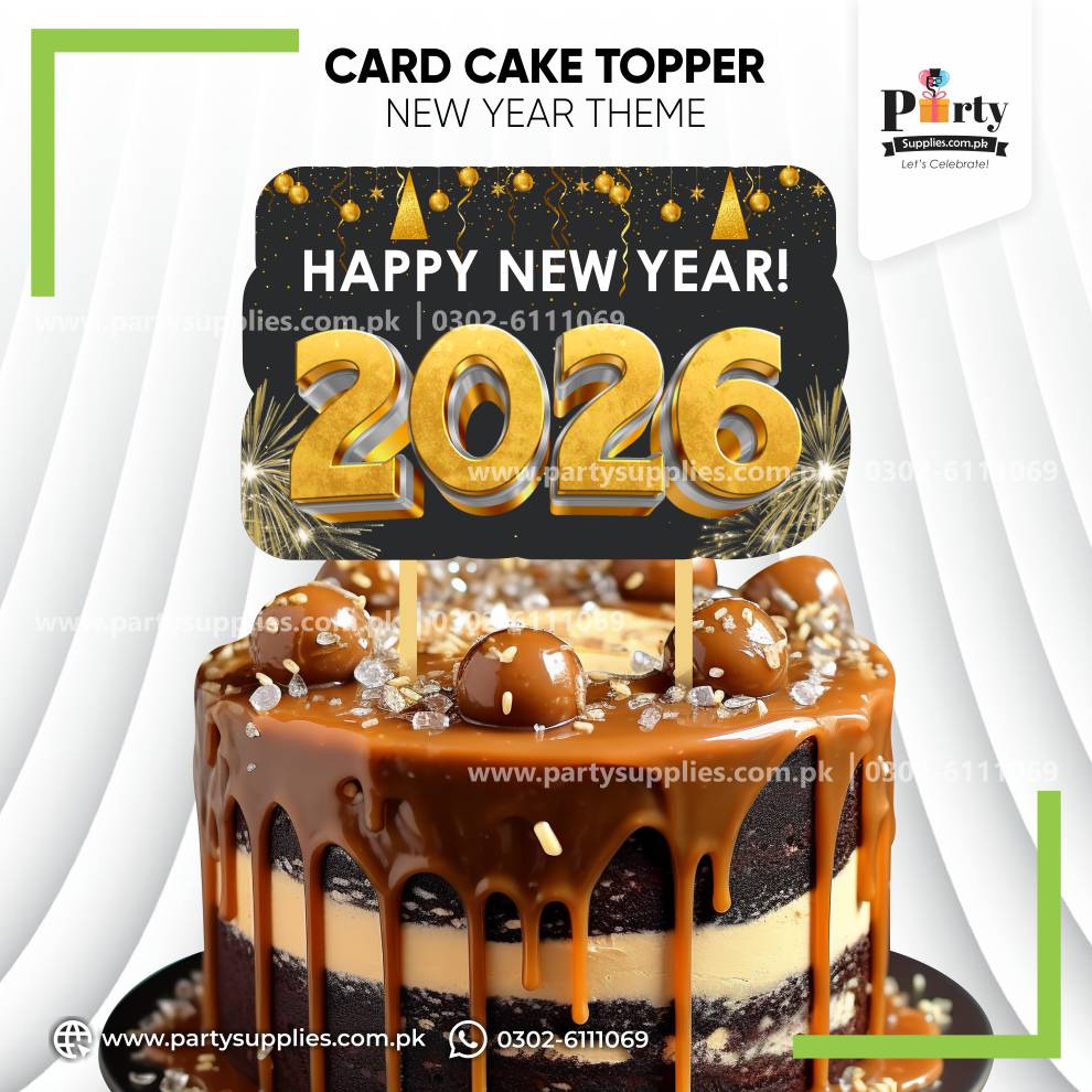 2026 New Year Theme Card Cake Topper for Cake Decoration 