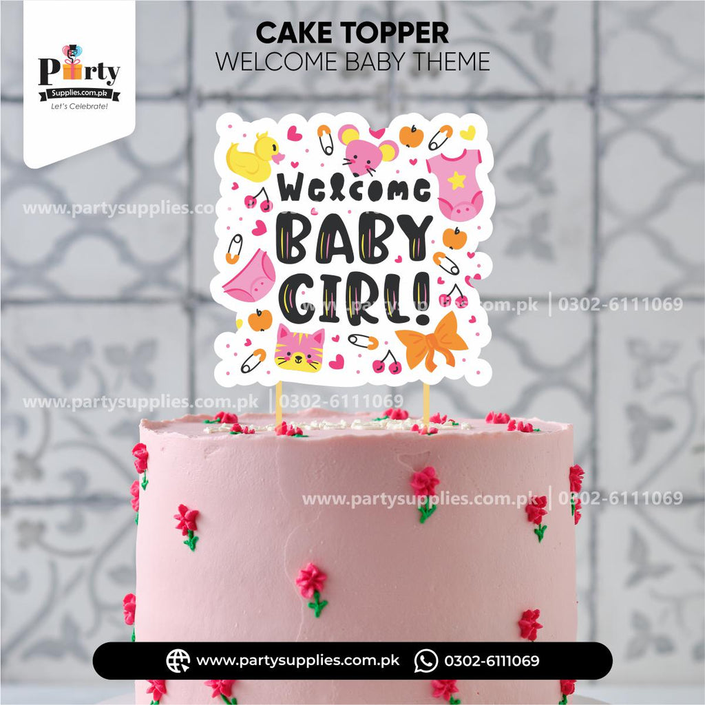 Welcome Baby Boy Card Cake Topper for Cake Decoration