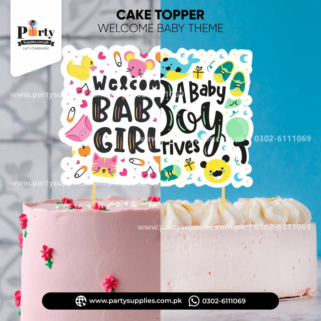 Welcome Baby Card Cake Topper for Cake Decoration