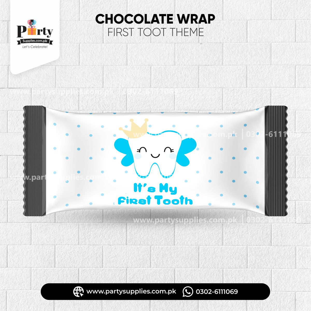 First tooth party decoration chocolate wraps (6 pcs) – PartySupplies.com.pk