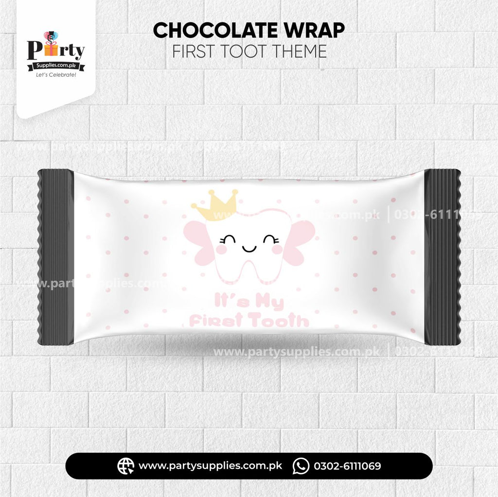 First tooth girl party decoration chocolate wraps