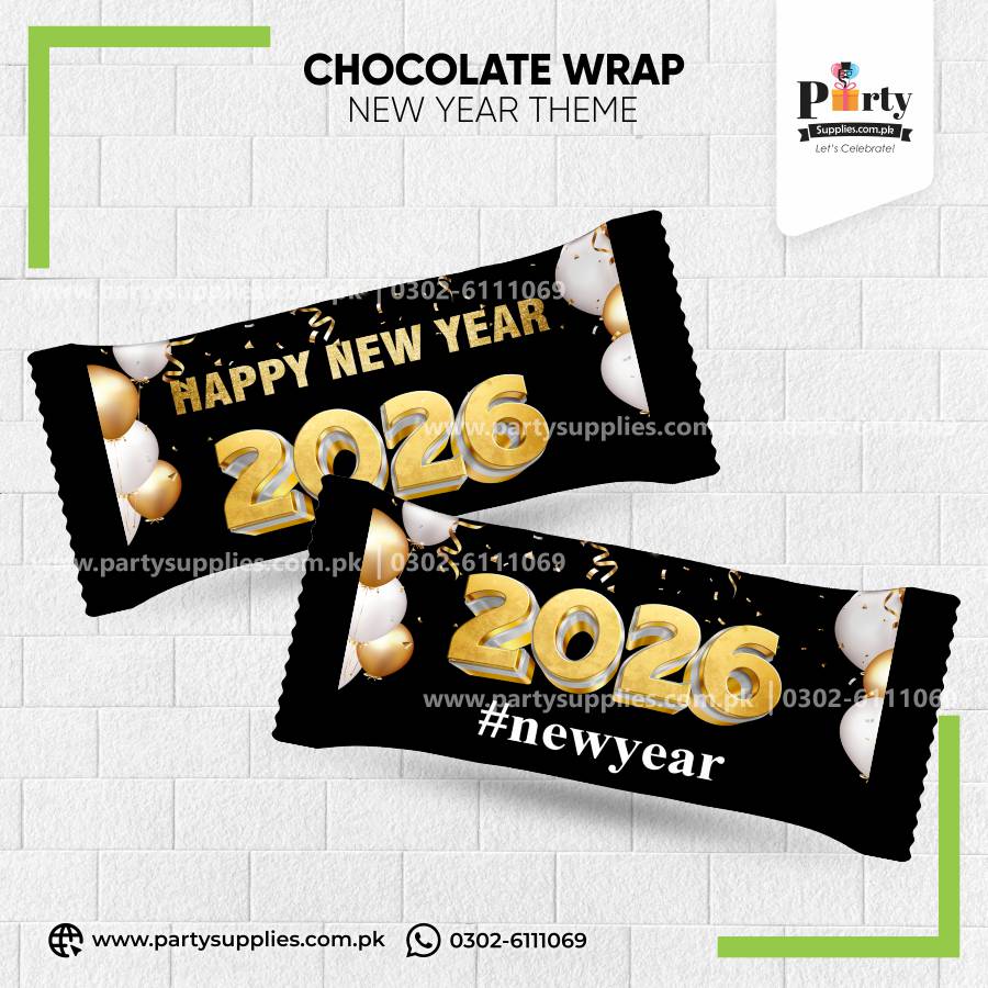 New Year Chocolate Wraps – Festive Party Decoration Covers