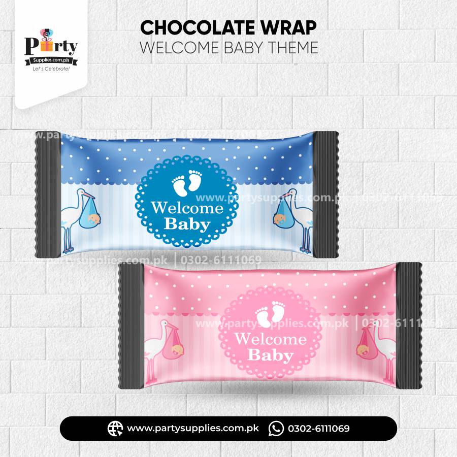 Welcome Baby Party Decoration Chocolate Wraps (6 pcs)
