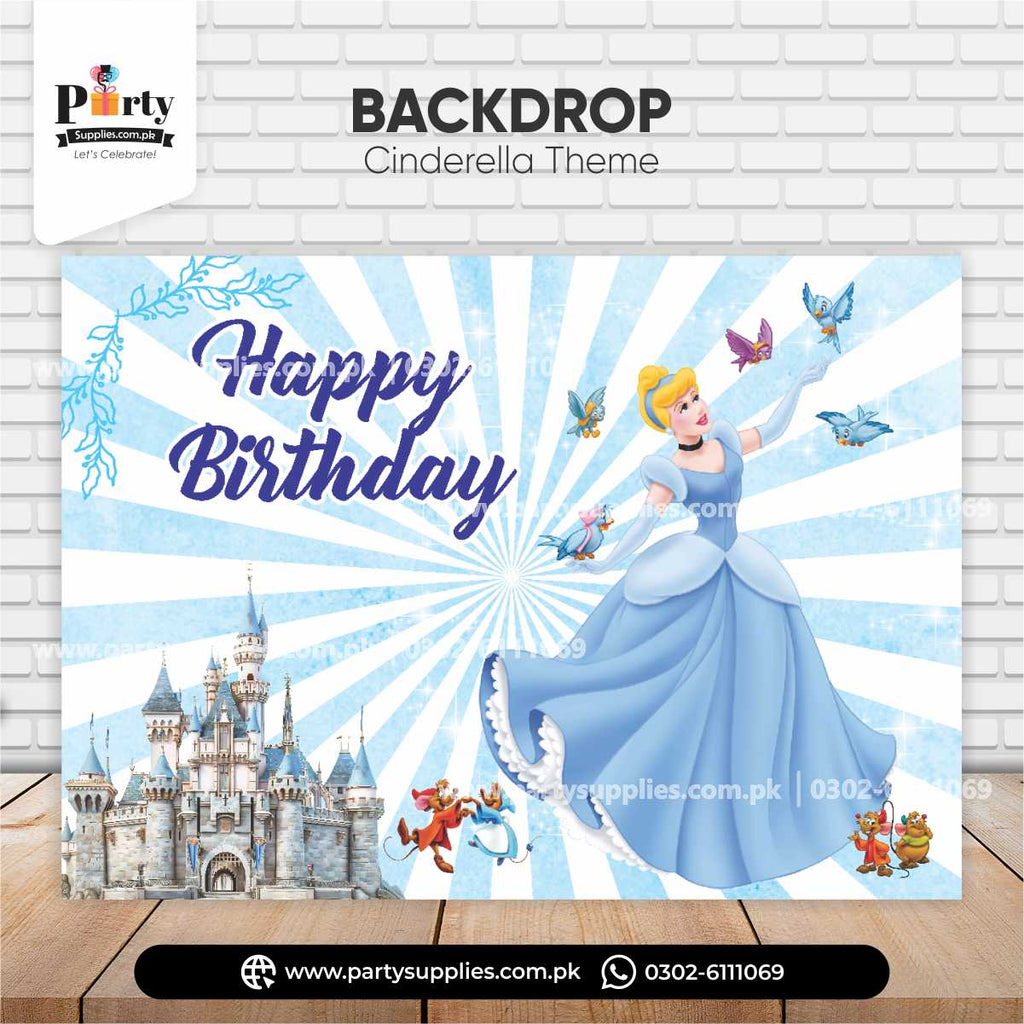 Cinderella theme backdrop for birthday party wall decoration 