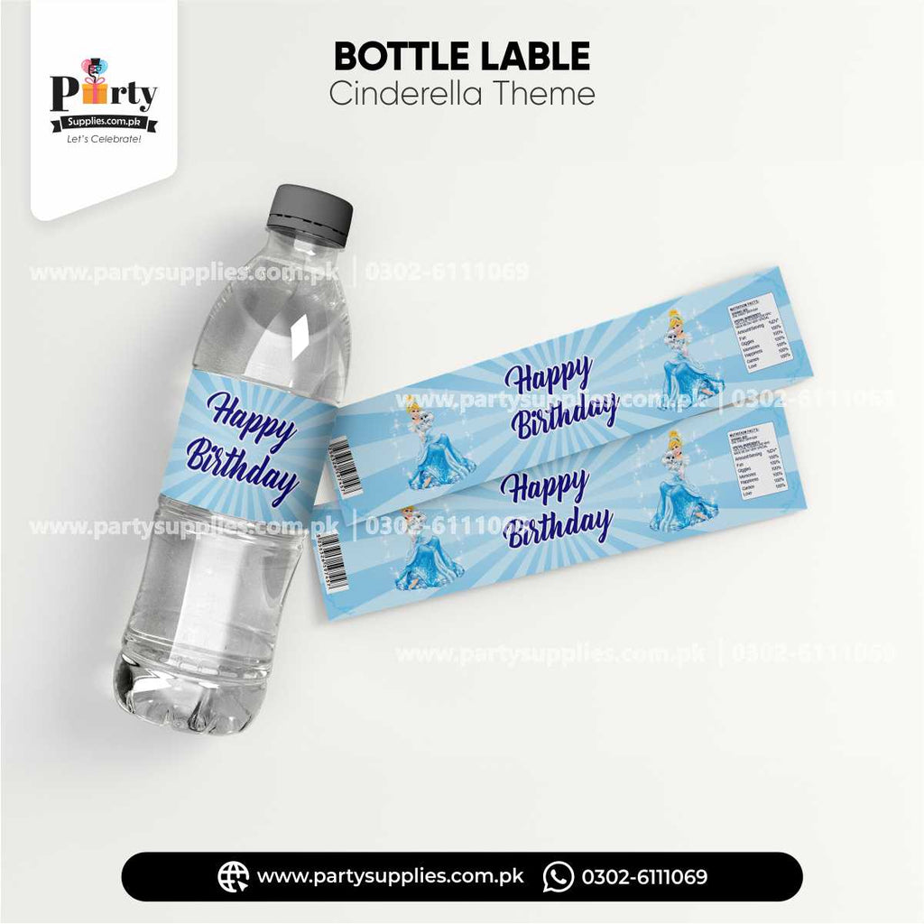 Cinderella Theme Bottle Labels for Birthday Party Drink Decoration