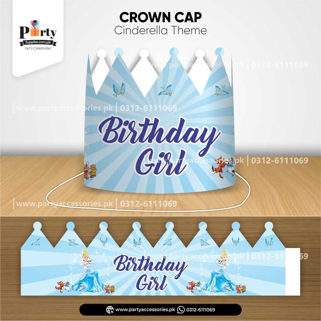 Cinderella Theme Birthday Crown Cap for Birthday Party Celebration