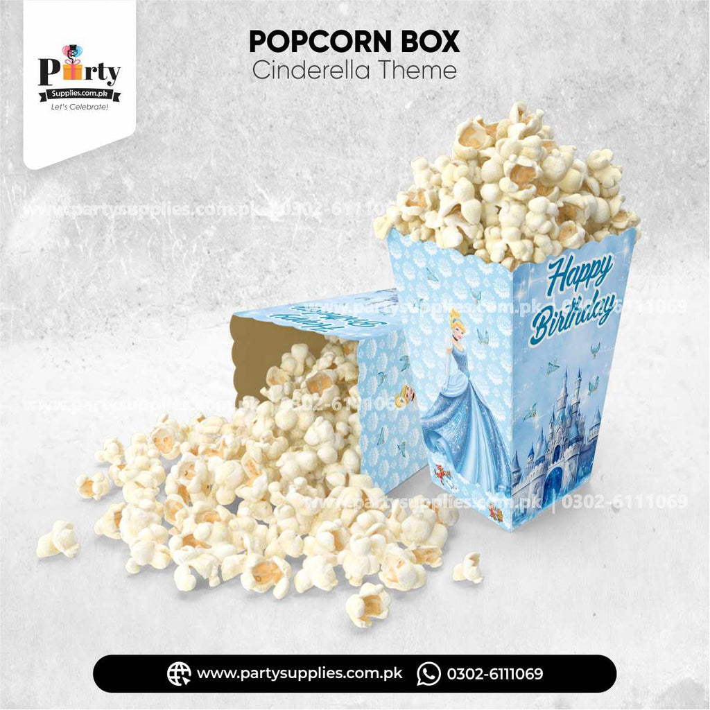 Cinderella Theme Popcorn Boxes for Birthday Party Decorations