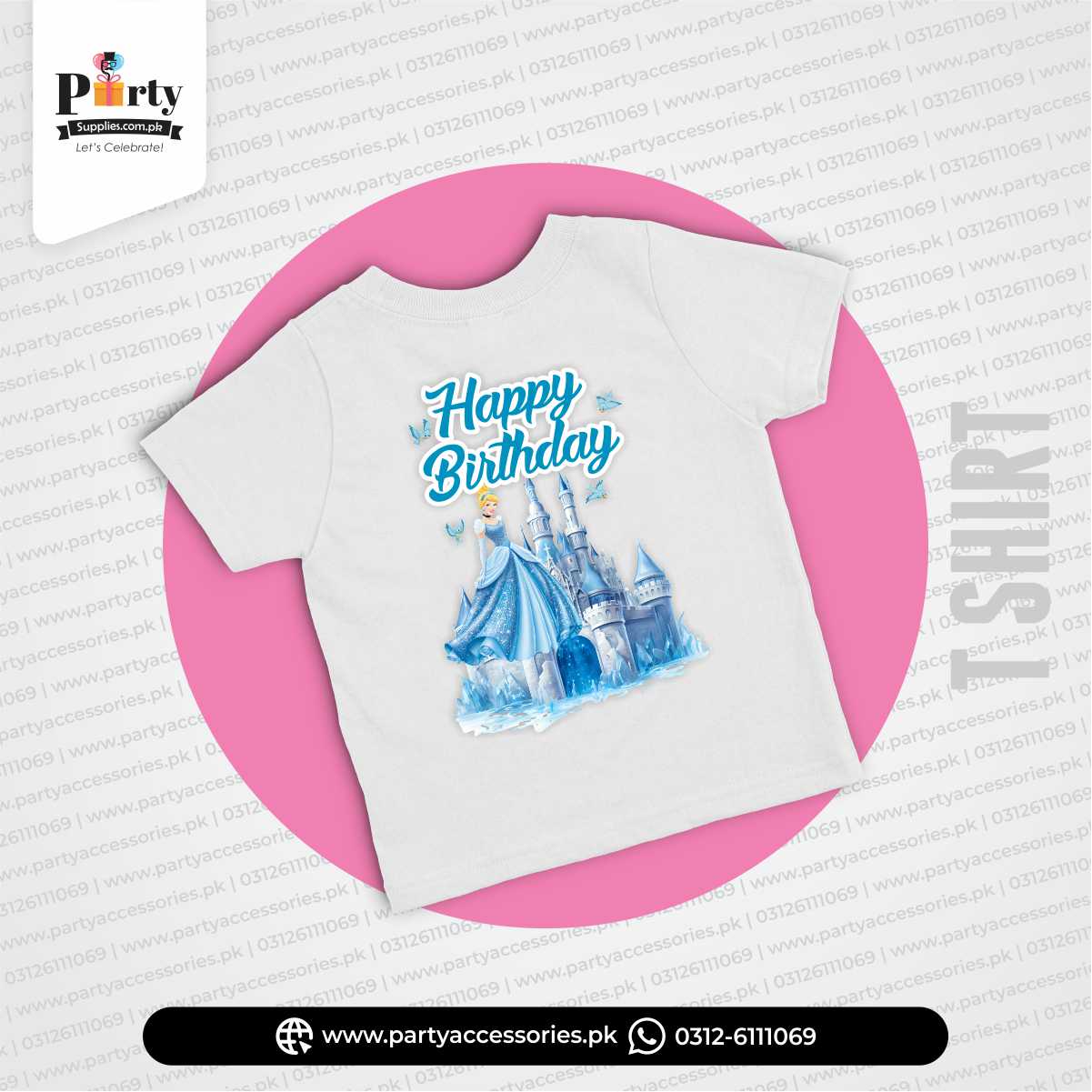 Cinderella Theme Birthday Kid's T-Shirt for Birthday Party Celebration