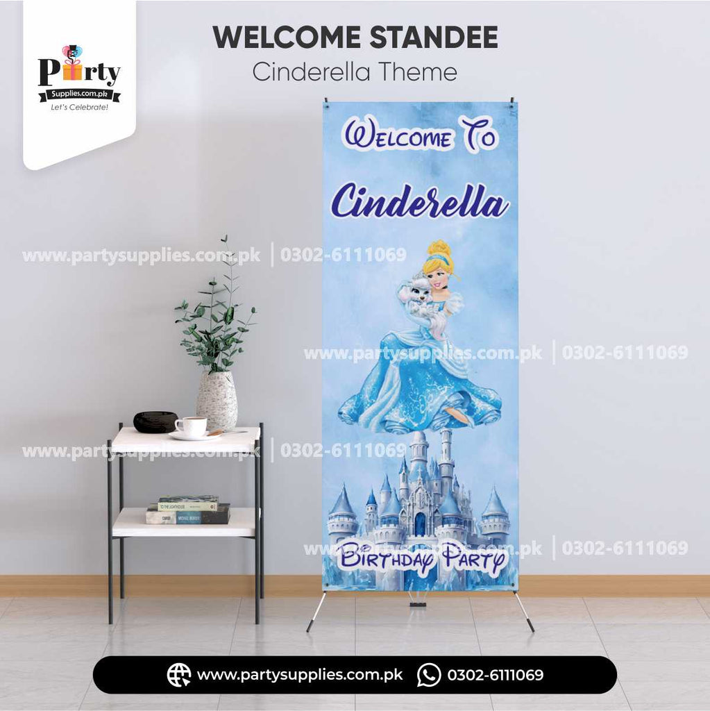 Cinderella Theme Welcome Standee for Birthday Party Entrance Decor