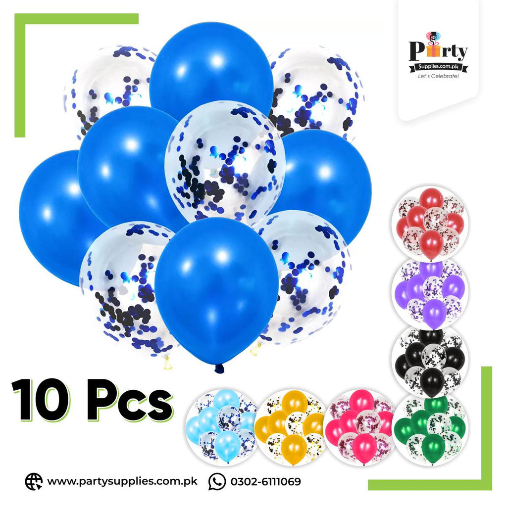 Confetti Balloons 10-Piece Set - Glittering Party Decorations for Any Celebration