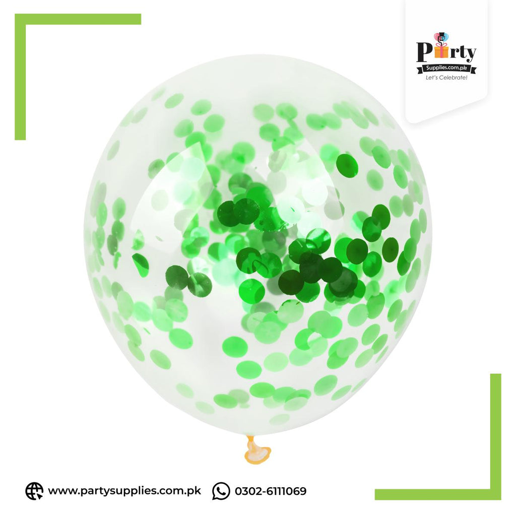 Green Color Confetti Balloons 