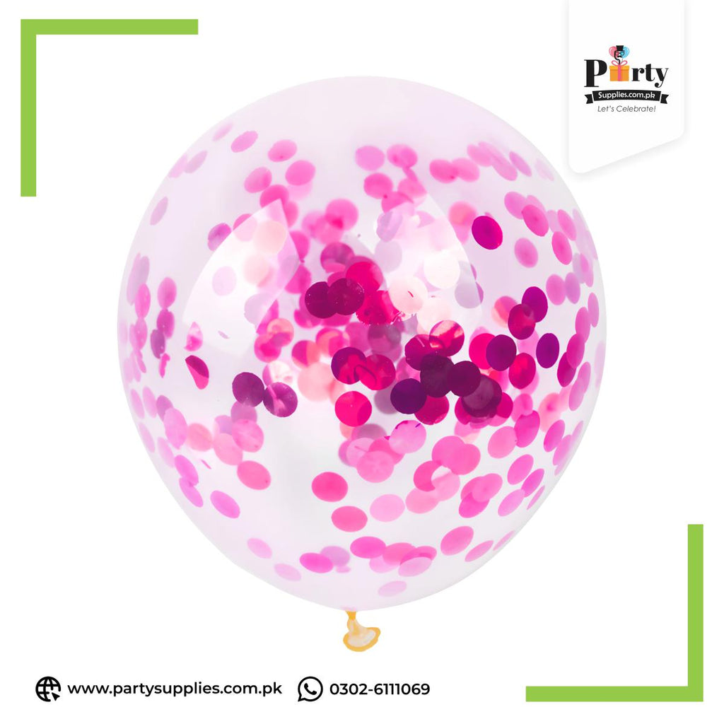 Pink Color Confetti Balloons 