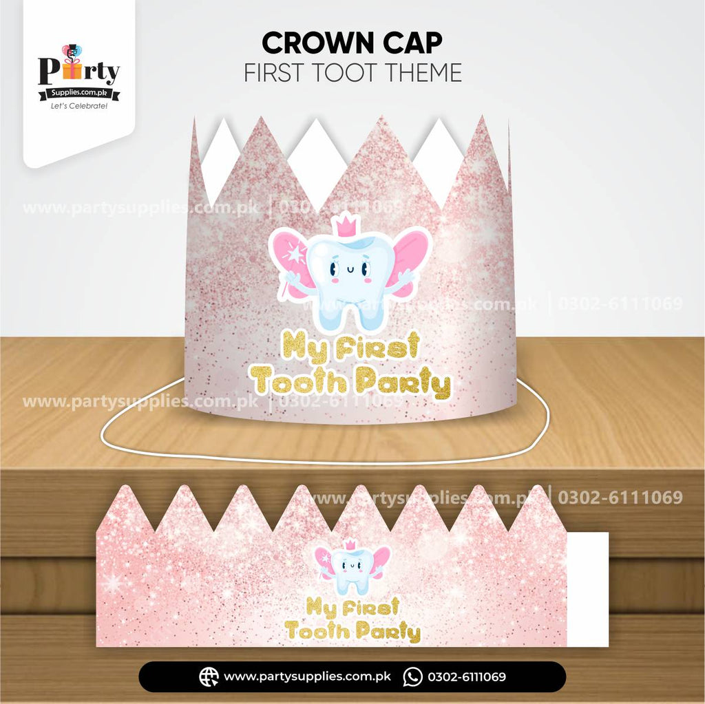 First Tooth Girl Party Celebration Crown Cap