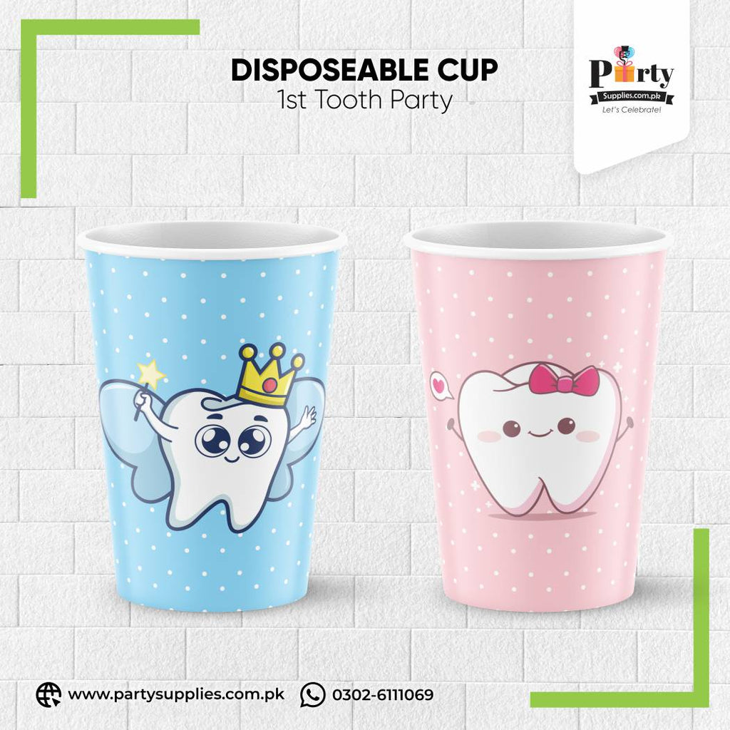 First tooth theme disposable cups for table decorations