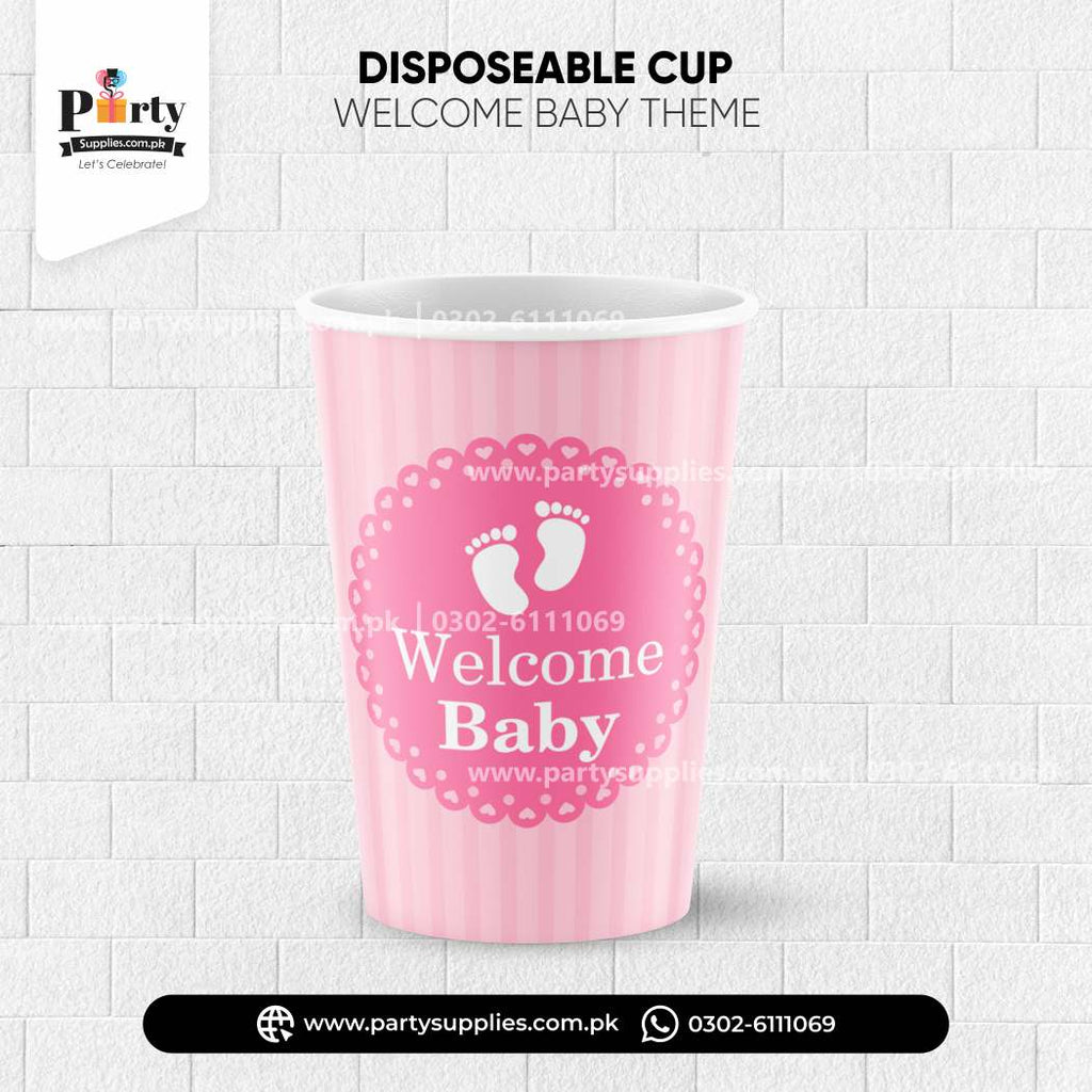 Welcome baby theme disposable cups