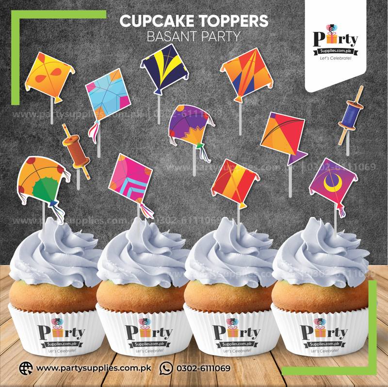 Basant Party Cupcake Toppers Festive Party Cupcake Decorations