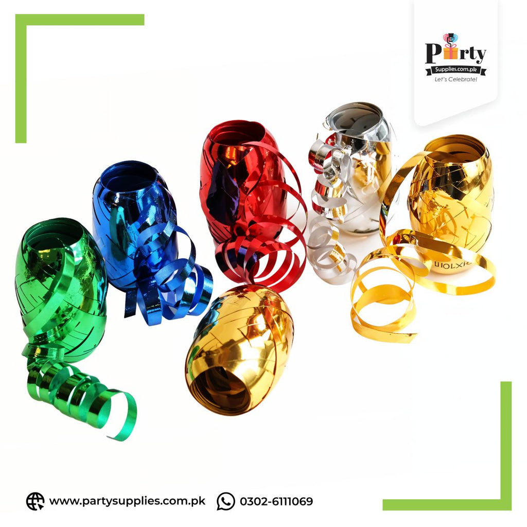 Balloon ribbon curl Pack of 6 pcs | Balloon shimmering glittery ribbon for crafts, gifts wrapping, balloon strings for flower decorations