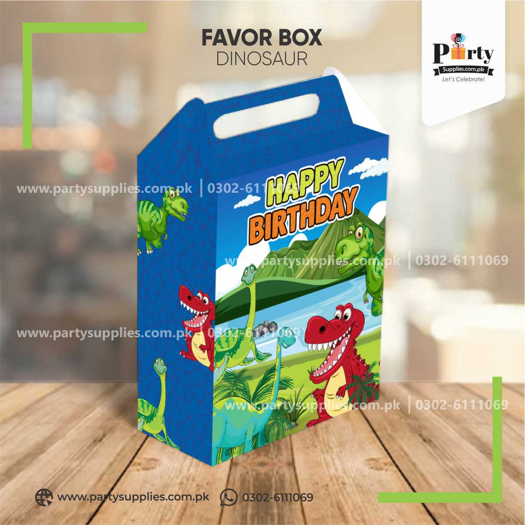 Dinosaur theme | Favor / Goody Boxes with handle (pack of 6)