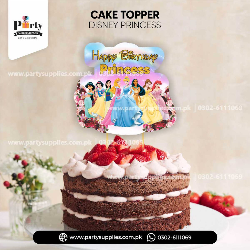 Disney Princess Theme Happy Birthday Card Cake Topper for cake decoration