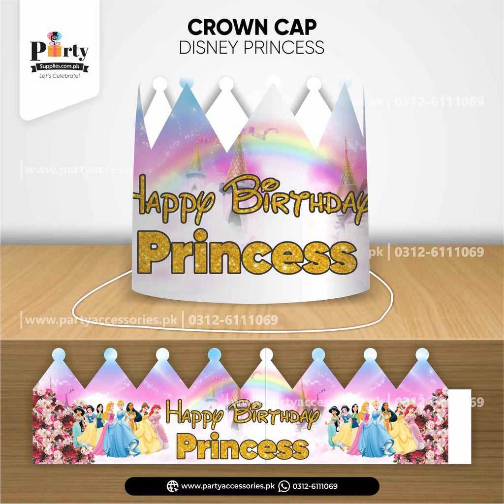 Disney Princess Theme Crown Cap for Birthday Child's Party Celebration