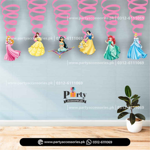 Disney Princess Theme Spiral Hanging Swirls for Birthday Party Decorations