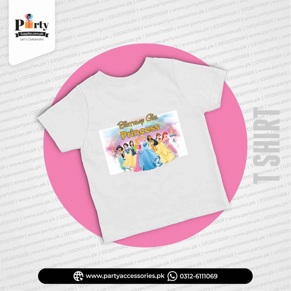 Disney Princess Theme Kid's T-Shirt for Birthday Party Celebration