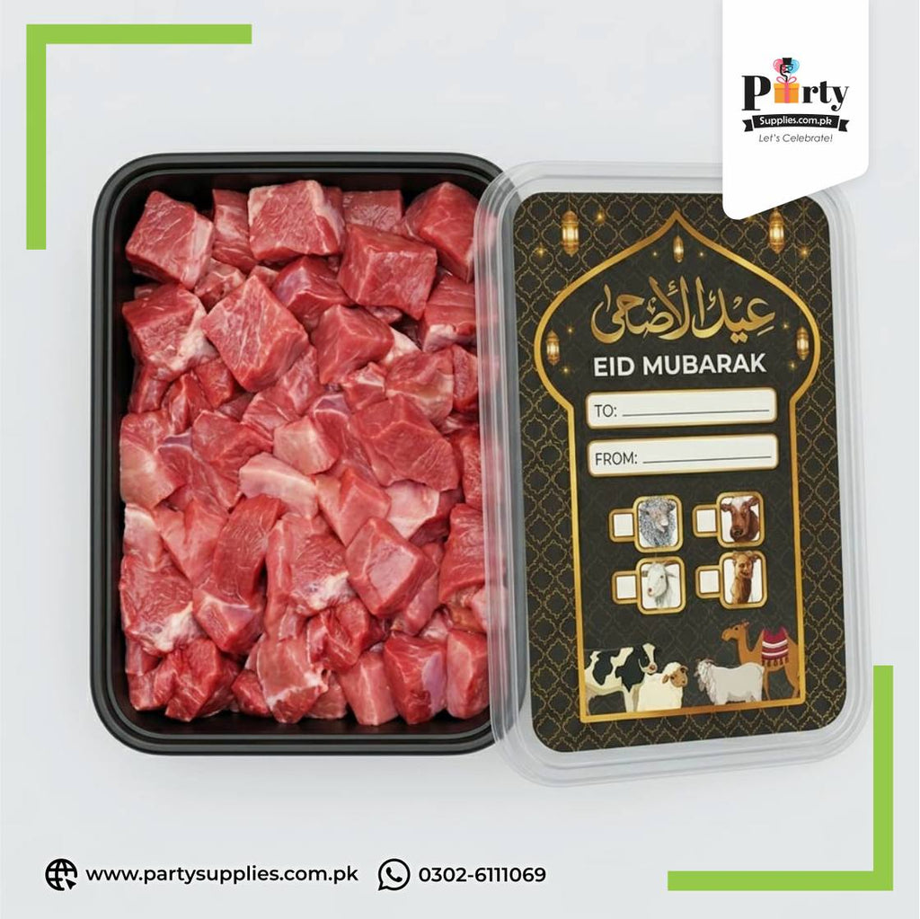 Eid ul Adha Meat Distribution Boxes with Stickers (Pack of 12)