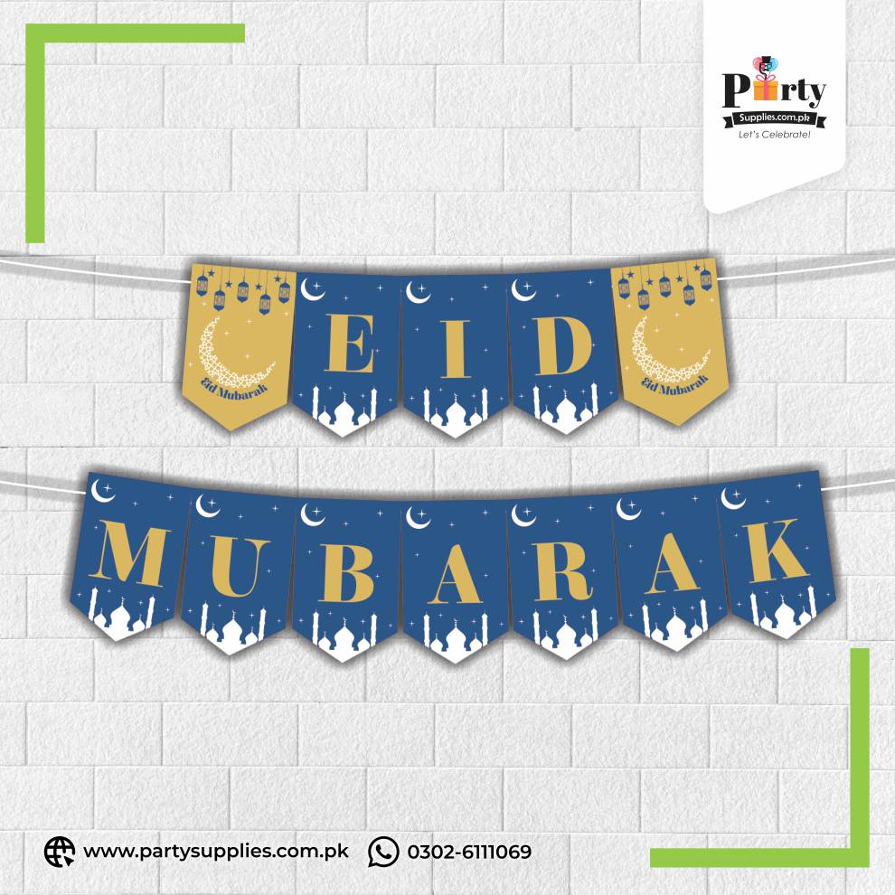 Eid Mubarak bunting banner for wall decoration 