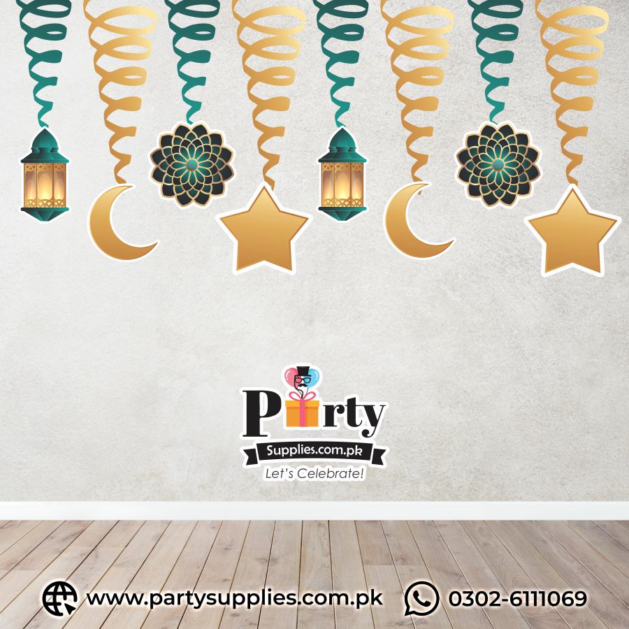 Eid Decorations 2025 | Spiral Hanging Swirls Decorations 