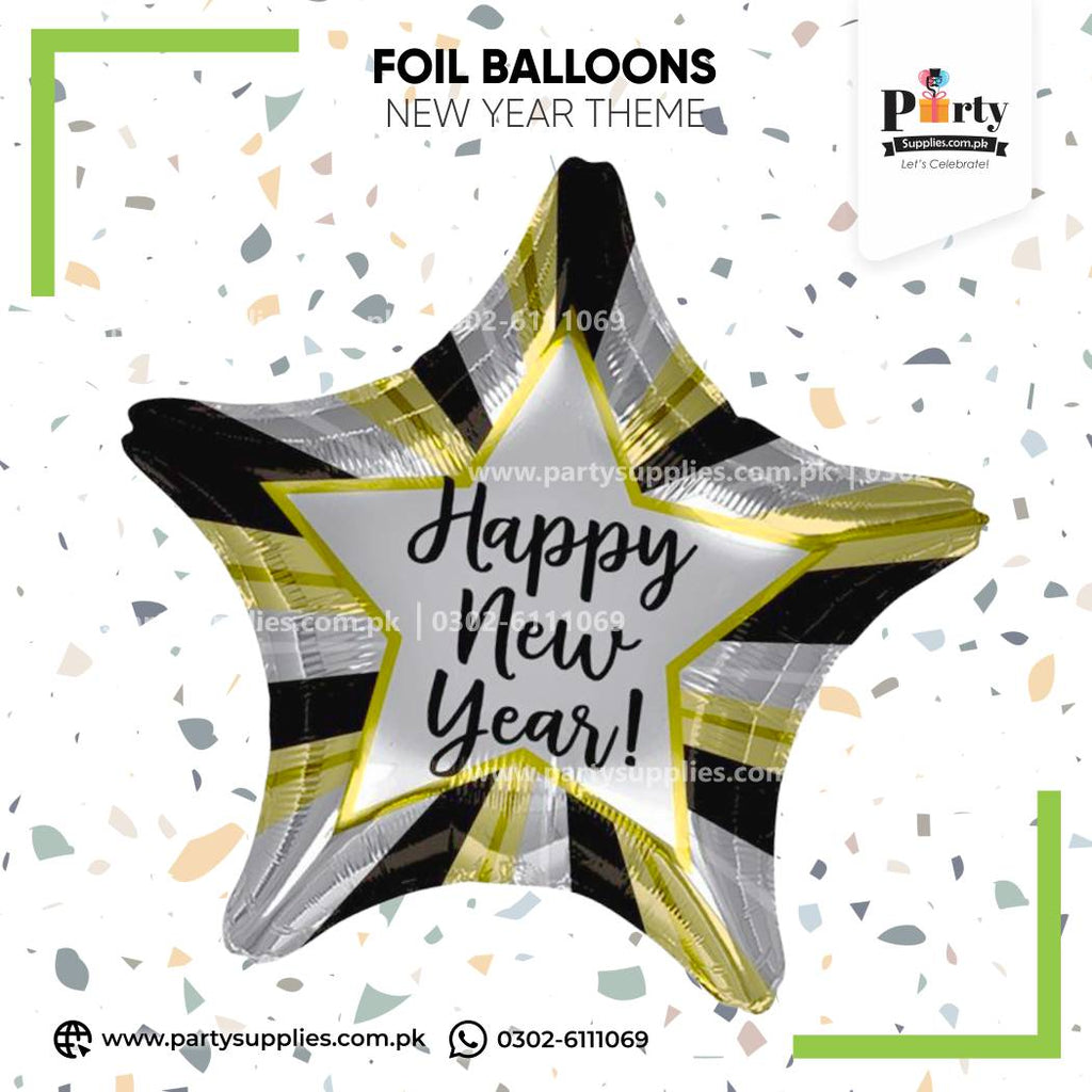 Happy New Year Star Shape Foil Balloon – Festive Party Decoration