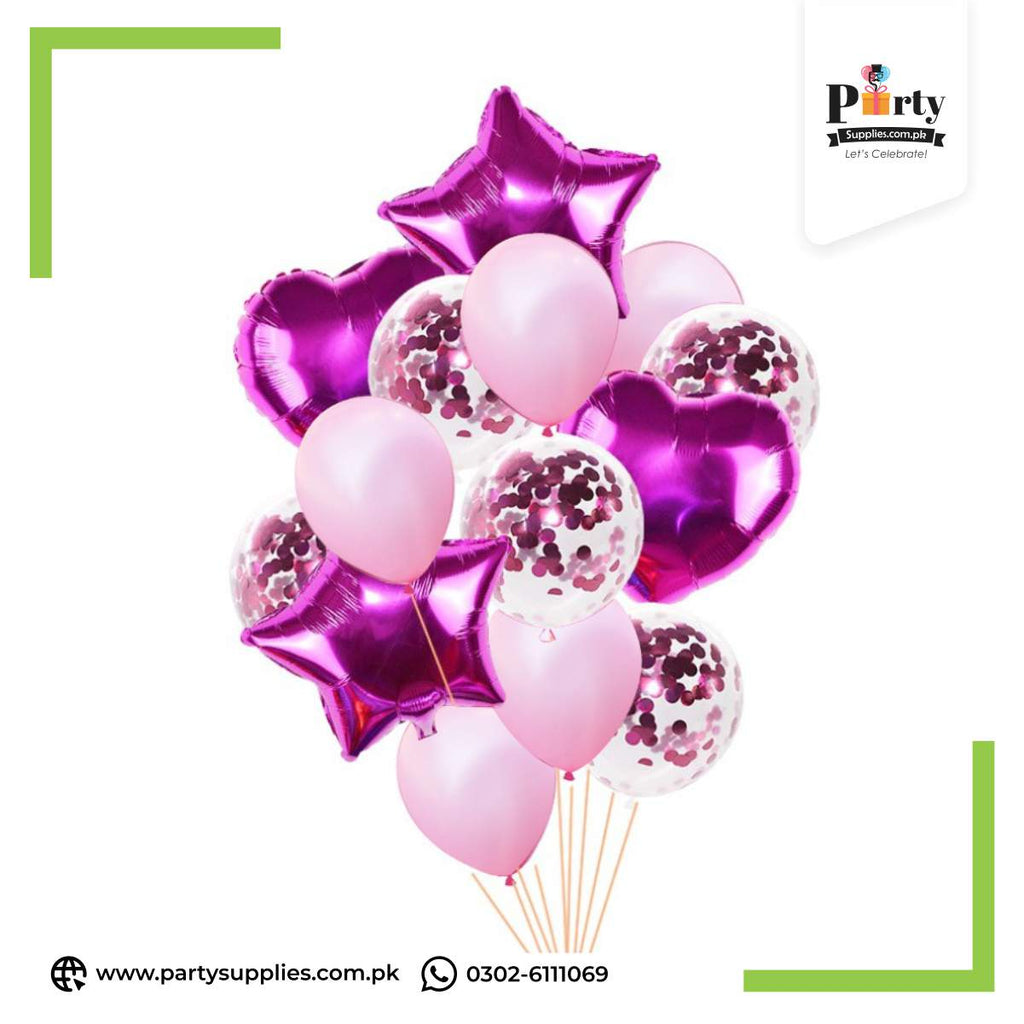 14pcs multi confetti balloons set for welcome baby decoration