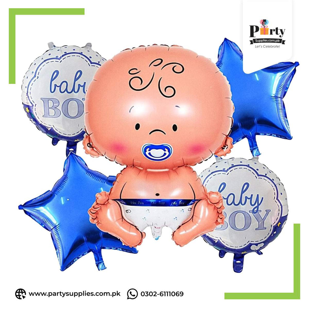 Its a baby Boy exclusive foil balloons set of 5 pcs for room decoration