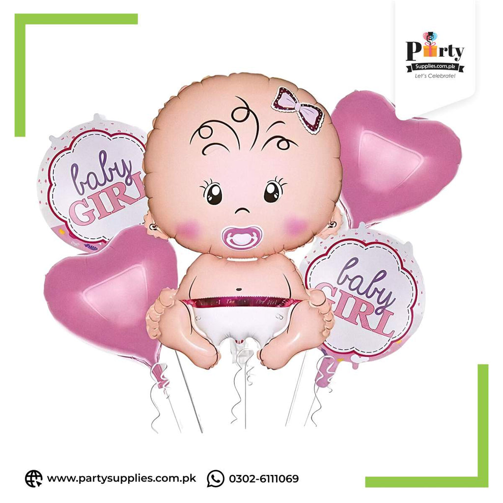 Its a baby girl exclusive foil balloons set