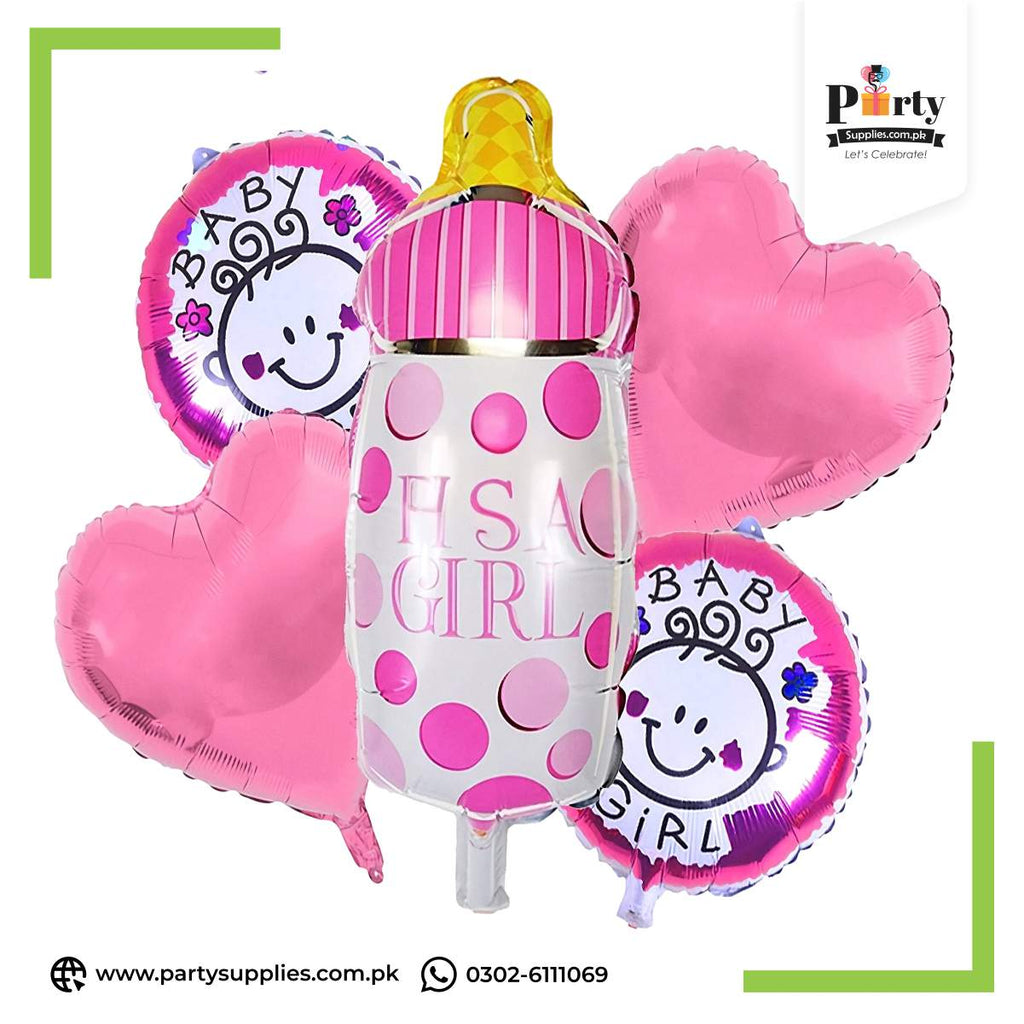 Its a baby girl exclusive foil balloons set of 5 pcs