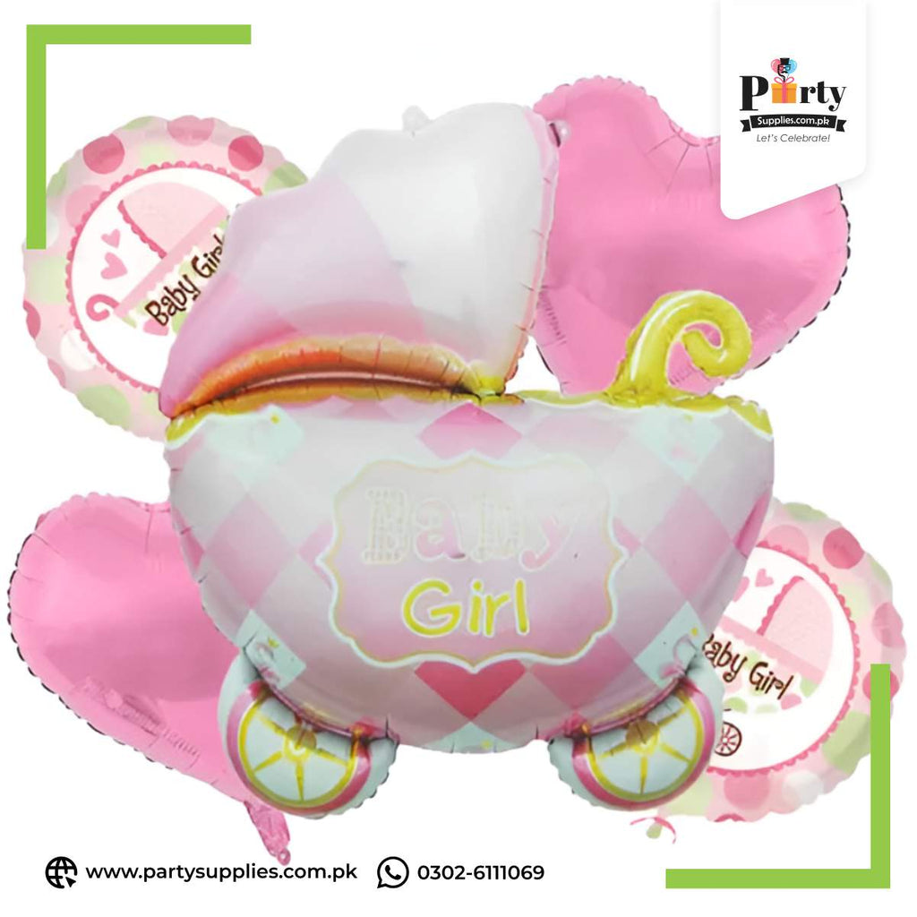 baby girl foil balloons set 