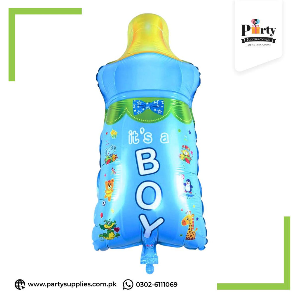 It'a a boy foil balloon in feeder shape 