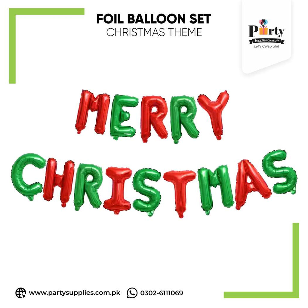 Merry Christmas Foil Balloon Set