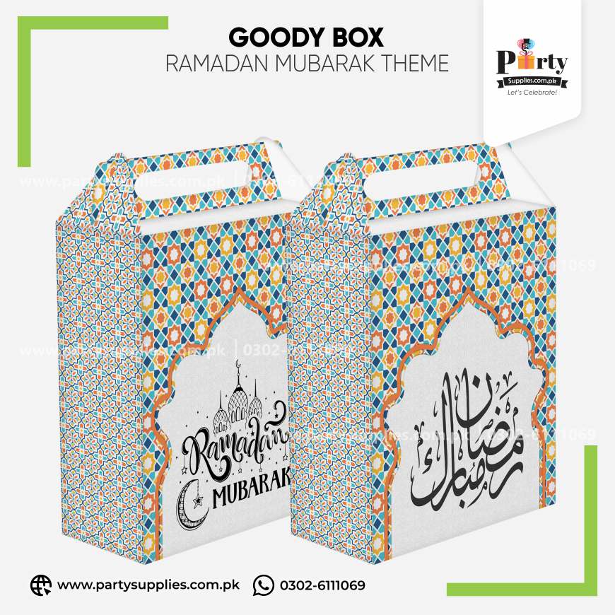 Ramadan Mubarak Favor Boxes | Handle Goody Boxes