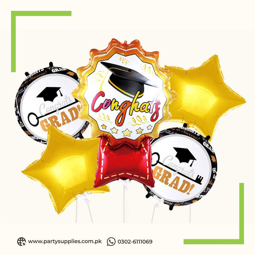 Graduation Party Celebration Exclusive Foil Balloons Set